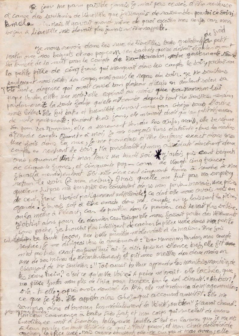 Pièce du manuscrit correspondant à la page 17 du livre