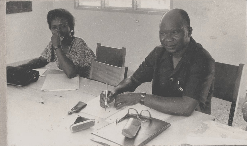 Takpa BOUTORA 28 mars 1980 au cours d'une séance de travail  au Château d'eau à Lomé 